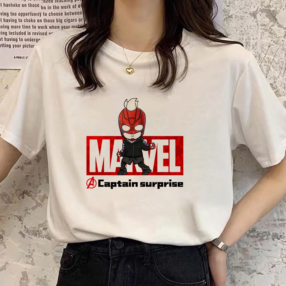 Новые футболки с героями Диснея Marvel летние женские свободные коротким рукавом и