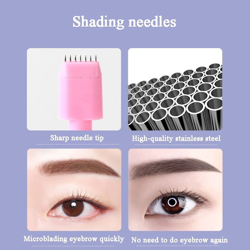 2 пары профессиональных микроблейдинга иглы одноразовые лезвия татуировки для