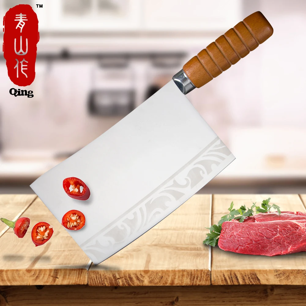 Нож QING из нержавеющей стали нож для резки курицы рыбы кости кухонный с деревянной