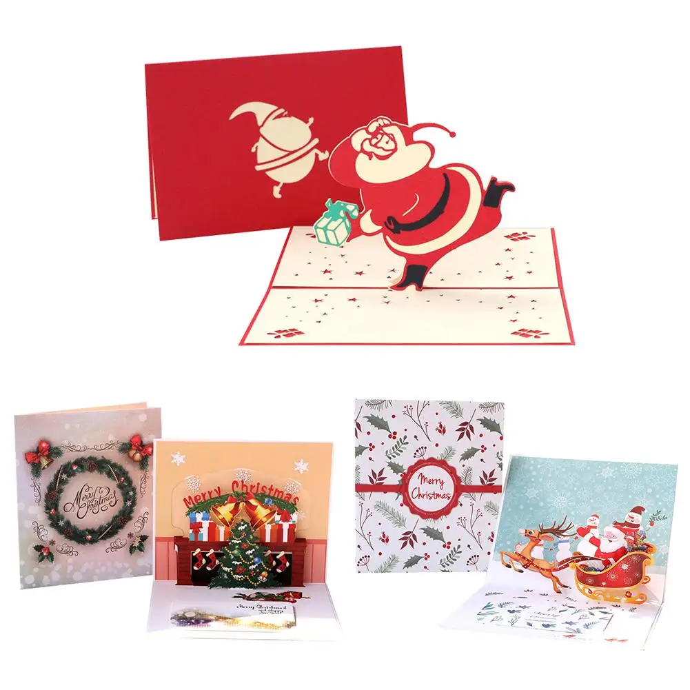 Рождественская открытка с 3D полой ручной работы для друзей влюбленных семейная