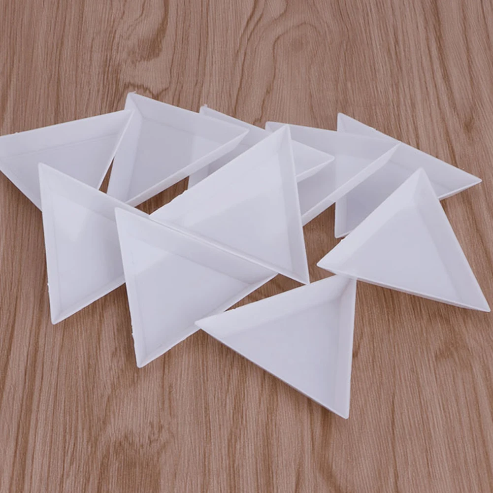 10 шт. Пластиковые Треугольные Стразы для ногтей творчества лоток сортировки