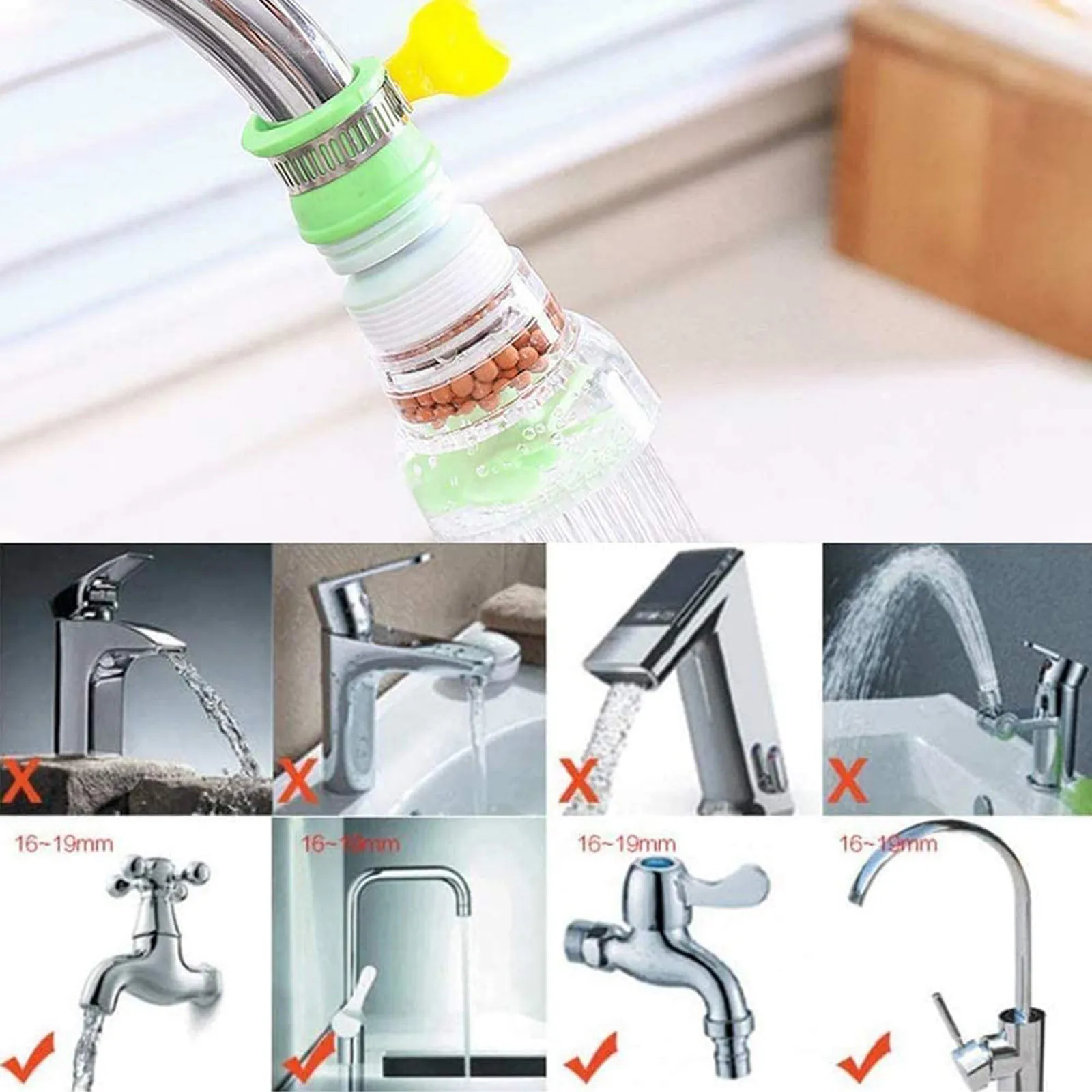 

Moveable Kitchen Tap kitchen faucet head 360 Water-saving Filter Rotatable kitchen Sprayer kitchen tools