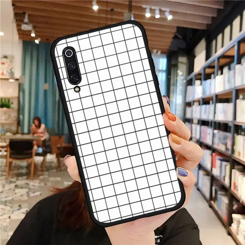 

Checkerboard Checkered Phone Case black For Xiaomi Redmi mi note 7 8t 9 9t 9s 8 10 10t 11 pro lite K20 max 3