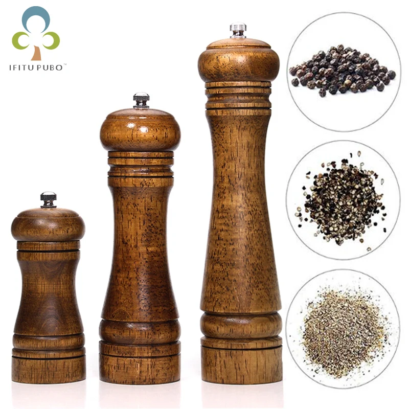 Мельница для соли и перца ZXH перечница из твердой древесины с сильным