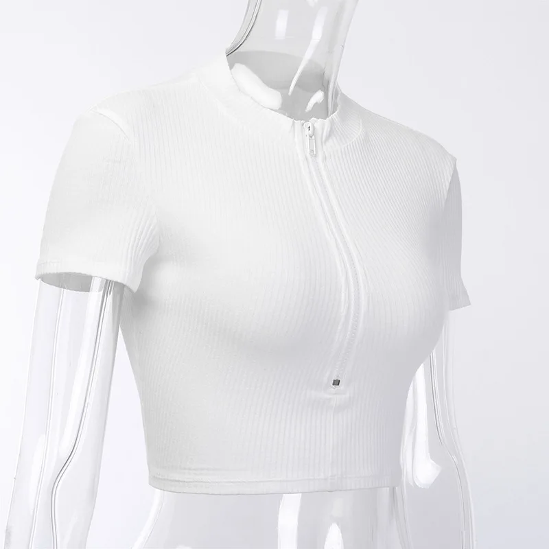 Оставайтесь аккуратными модные белые вязаные топы на молнии 2019 осень новые