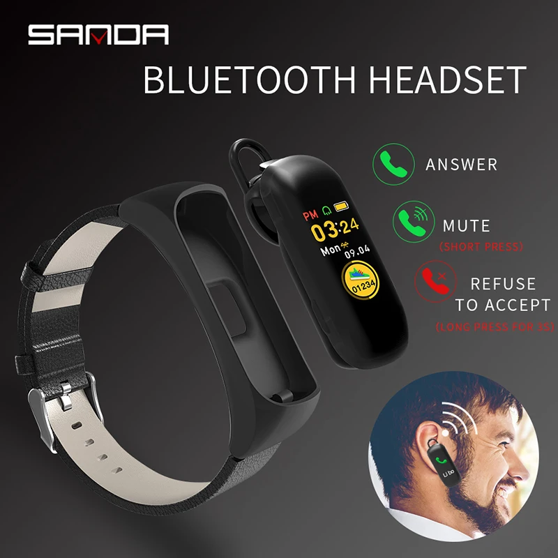 Гарнитура SANDA C15 с умным циферблатом и Bluetooth|Мужские электронные часы| |