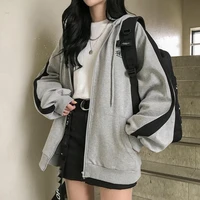 zip up oversized hoodies for women clothes hooded long sleeve jumper hooded regular coat casual korean style sweatshirt