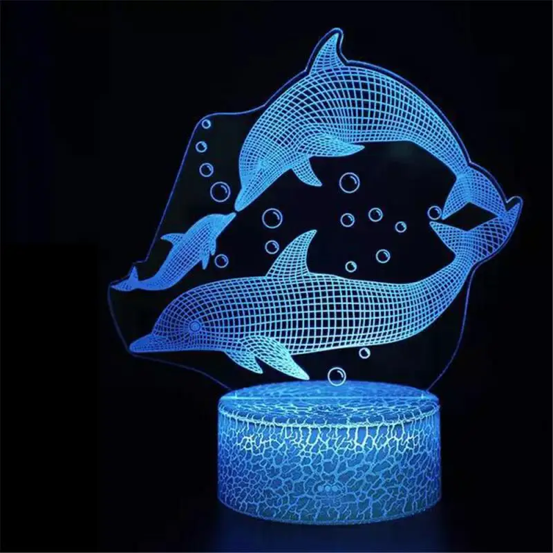 

Dolphin Series Colorful Creative 3D LED Night Light 16 Color Change Remote Acrylic Light Home Decoration