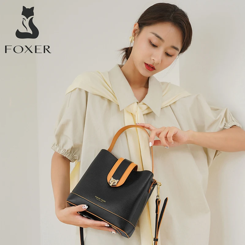 

FOXER Women Handbags Shoulder Crossbody Bags Luxury Designer Ladies Middle Totes Female Vintage Top-handle Purse Fashion Style