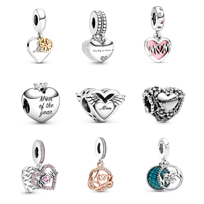 

Jewelry Women Pulsera Plata 925 Bangle Fit Original Pandora DIY Charms Sterling Silver Love Heart Mother Gifts Bracelets Beads