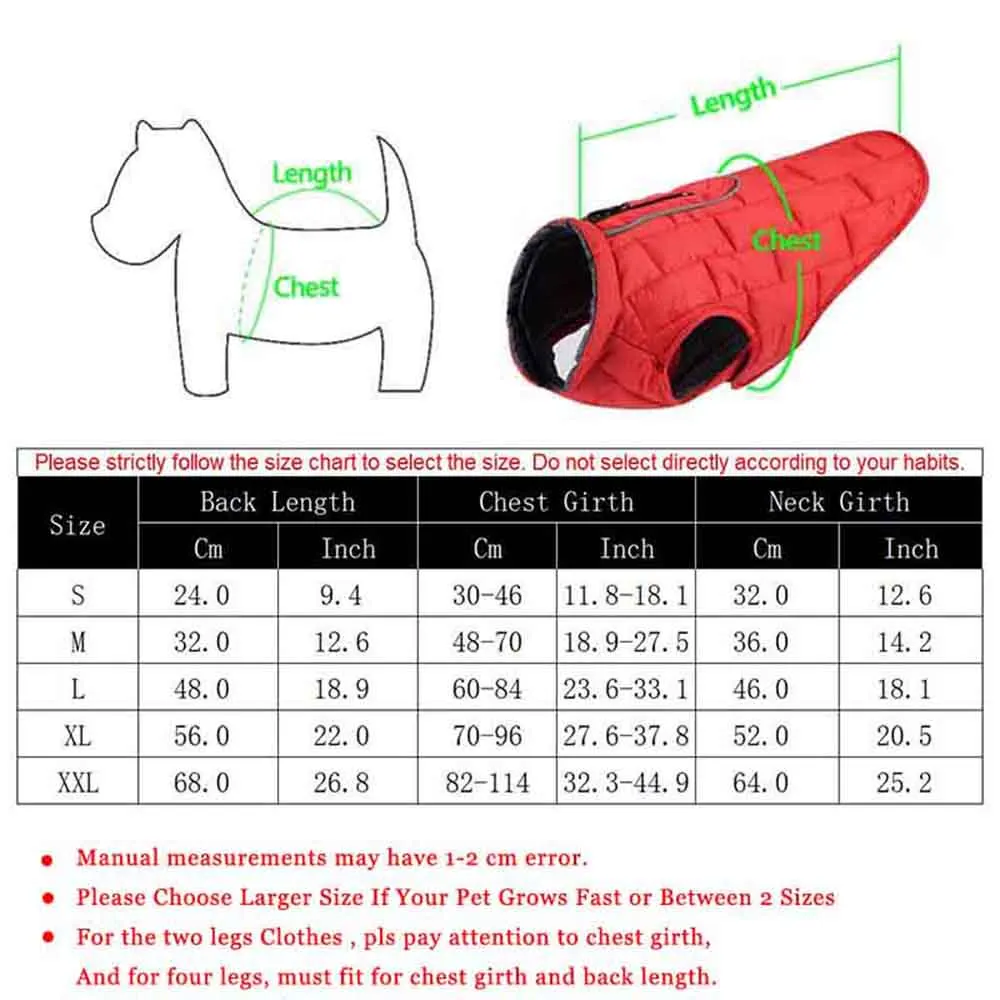 Зимняя одежда для больших собак светоотражающий водонепроницаемый жилет куртка