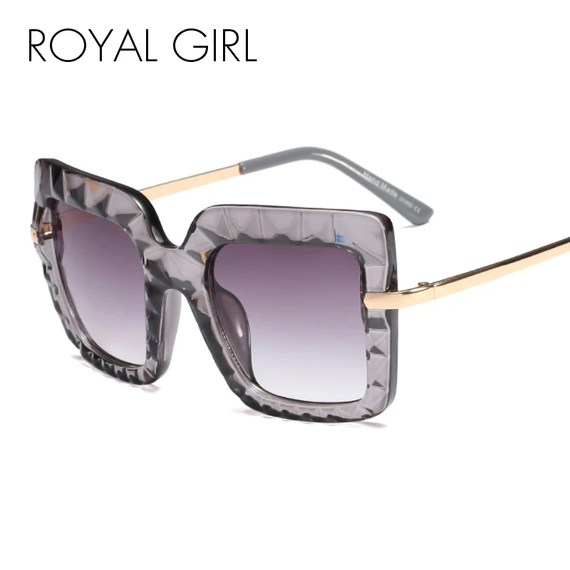 Королевский Девушка квадратные женские очки от солнца негабаритные