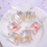 6pcs transparent acrylic goldfish charms small fish in water bag jewelry pendant fish bag earrings pendant handmade diy material