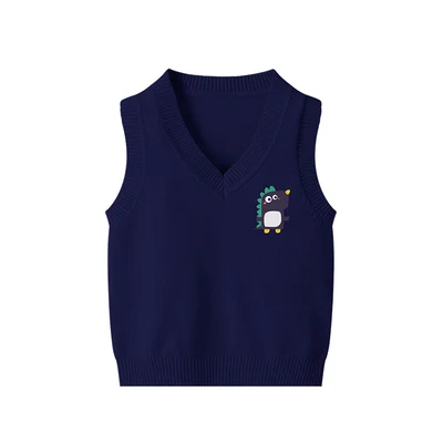 От 1 до 8 лет жилет для маленьких мальчиков Вязаные жилеты с v образным вырезом
