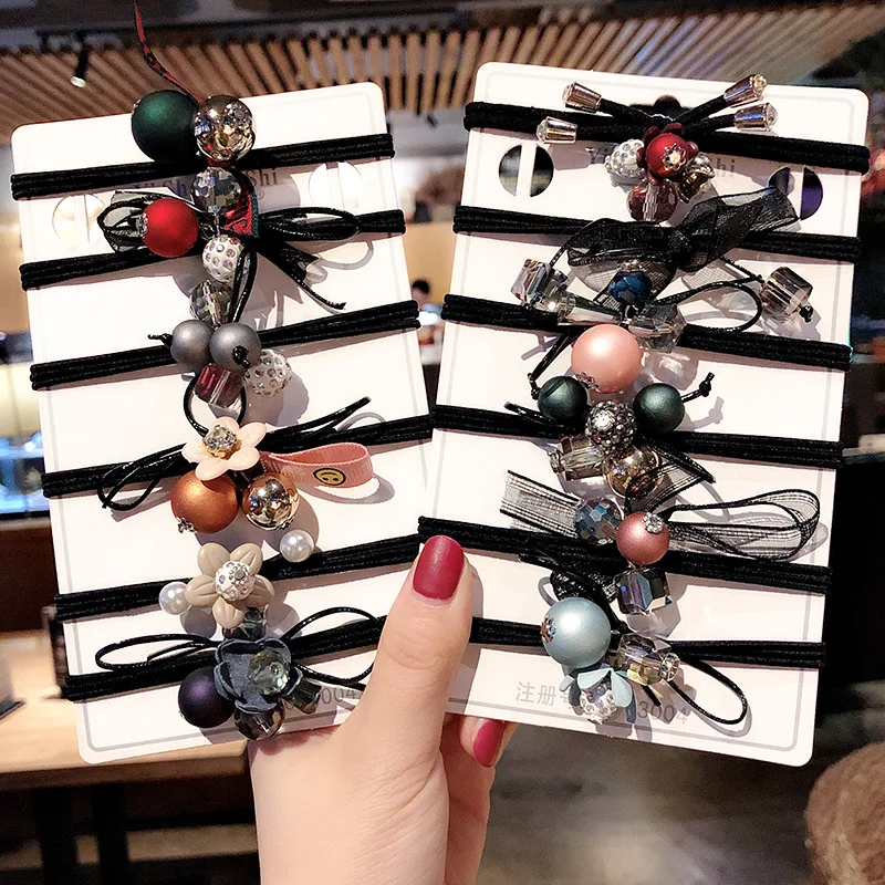 6 шт./компл. с цветочным принтом для девочек украшением в виде кристаллов ленты