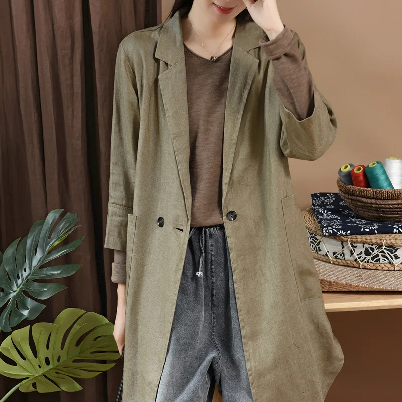 Женский Повседневный длинный кардиган пальто Ретро Женские блейзеры элегантные