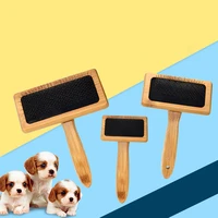 pet dog combs cat hair remover grooming brush wood stainless steel puppy big dog dematting comb hair shedding supplies tool