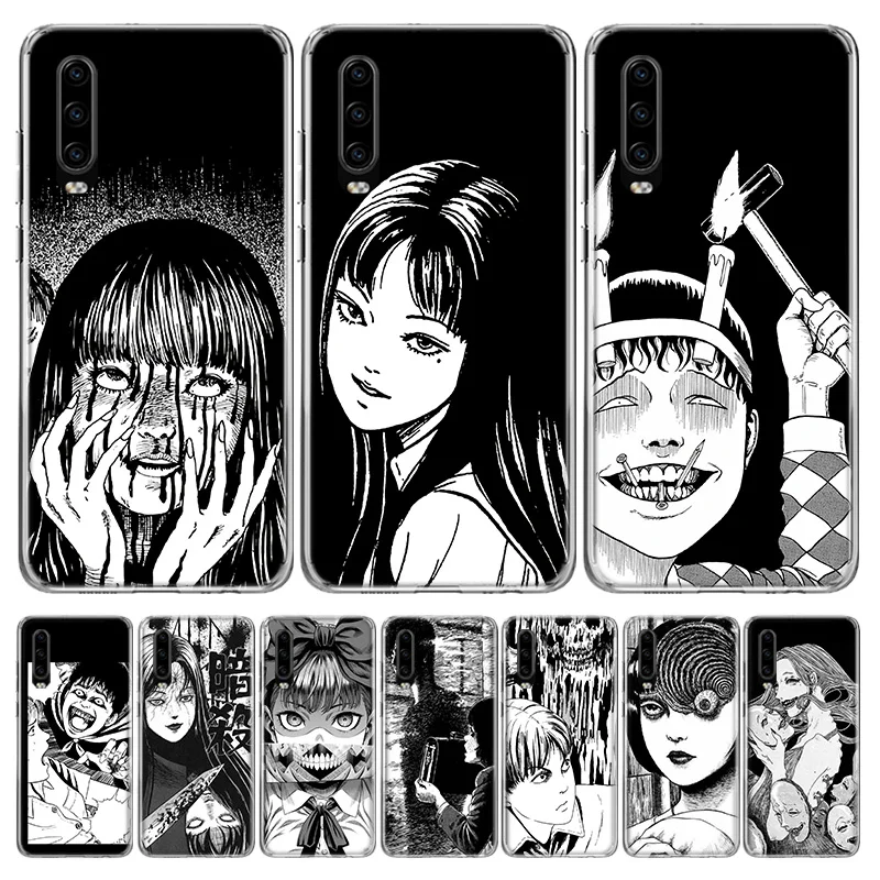Junji Ito Terror Horror Anime Phone Case For Huawei P30 P20 P40 P50 Mate 40 30 20 10 Pro P10 Lite Customized Gift Coque Cover