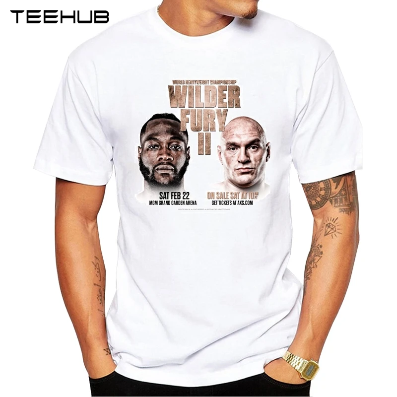 TEEHUB Мужская Новая мода fury vs wilder дизайн футболка с коротким рукавом крутые топы