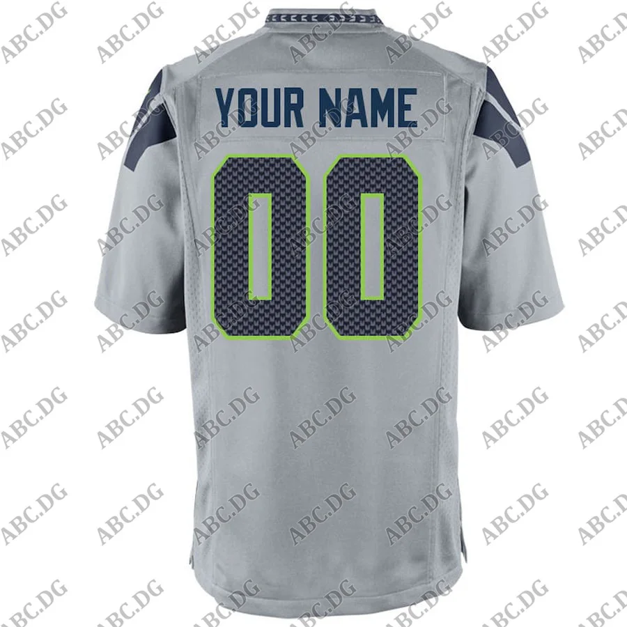 

Customized Stitch Men Women Kid Youth Seattle Custom Alternate Game Jersey - Gray Any Name Any Number 4XL 5XL 6XL