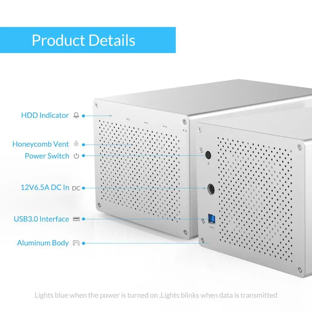 ORICO WS Series 5 Bay SATA to USB 3.0 3.5'' HDD Enclosure Support 50TB Hard Disk Docking Station 5Gbps Box | Компьютеры и офис