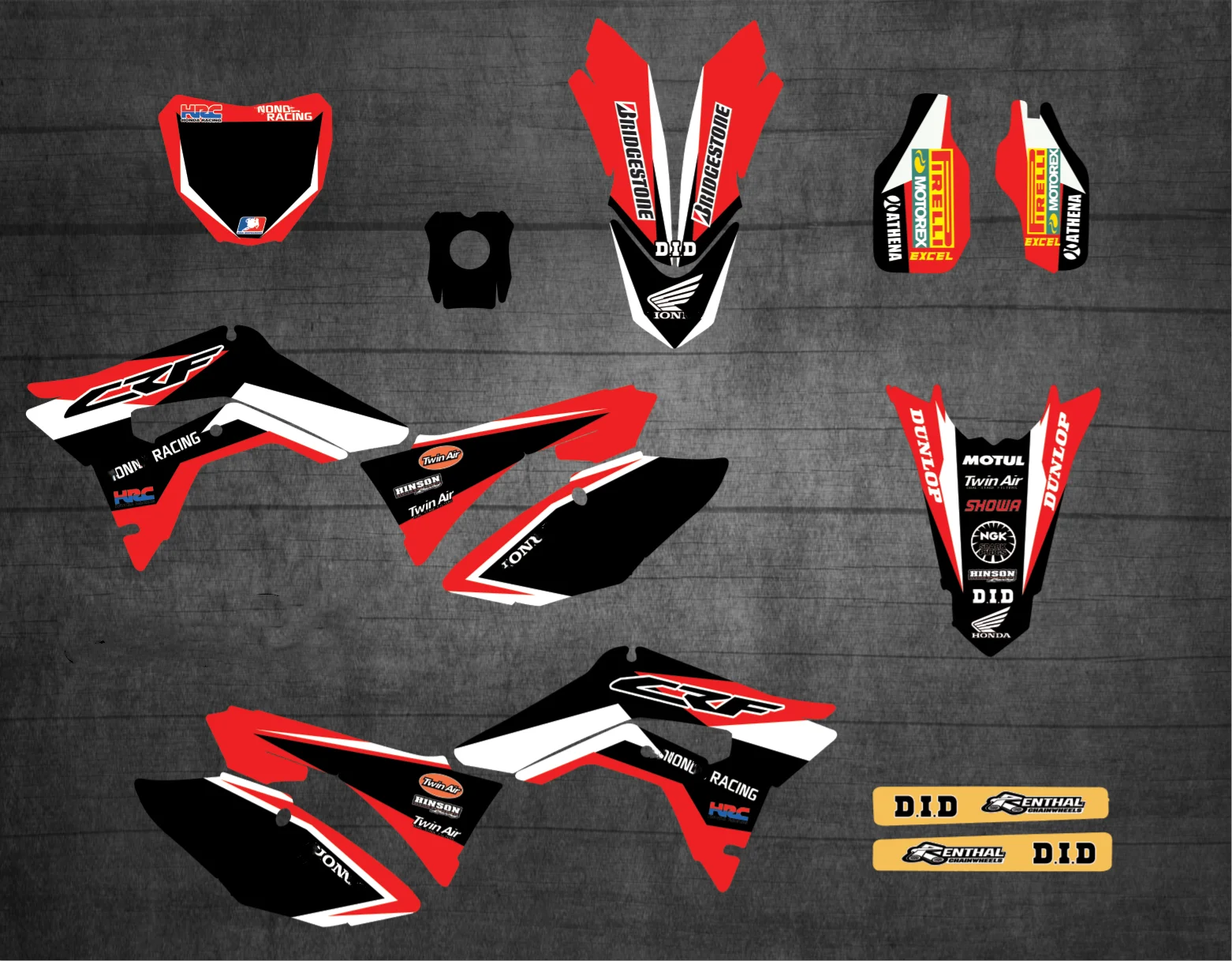 

Free custom numbers 3M Decals Stickers Graphics For HONDA CRF 250 CRF250 2018 2019& CRF450 CRF 450 2019 2018 2017