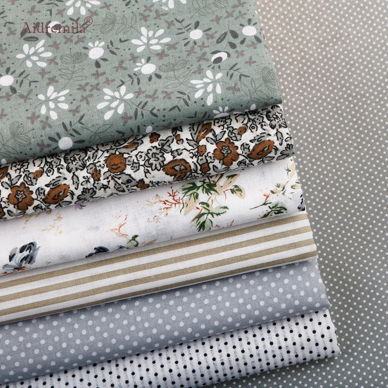 

Gray Series Printed Thin Plain Cotton Fabric Patchwork For DIY Quilting& Sewing,Fat Quarters Bundle Cloth Tissue Material50X50cm
