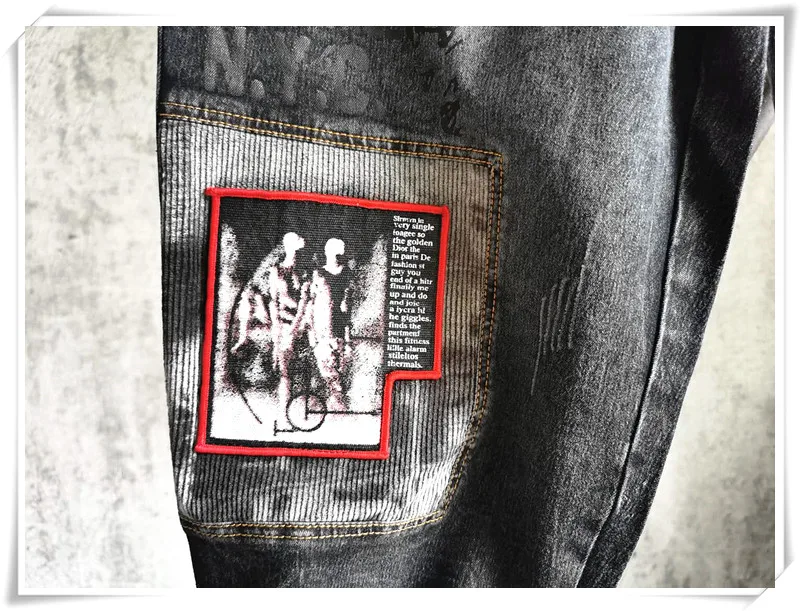 LYUZHE Distressed Patchwork Women Pencil Pants 2021 Spring Spliced Female Denim Pants Elastic Waist Full Length Pants QDY032