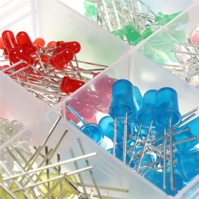 300 шт./лот 3 мм и 5 набор светодиодных диодов белый синий желтый красный зеленый