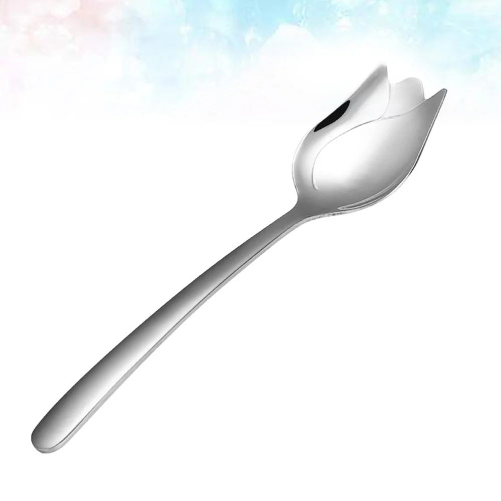 Две штуки нержавеющей стали Роза два-в-одном салат ложка вилка макароны домашний кухонный прибор (серебро).