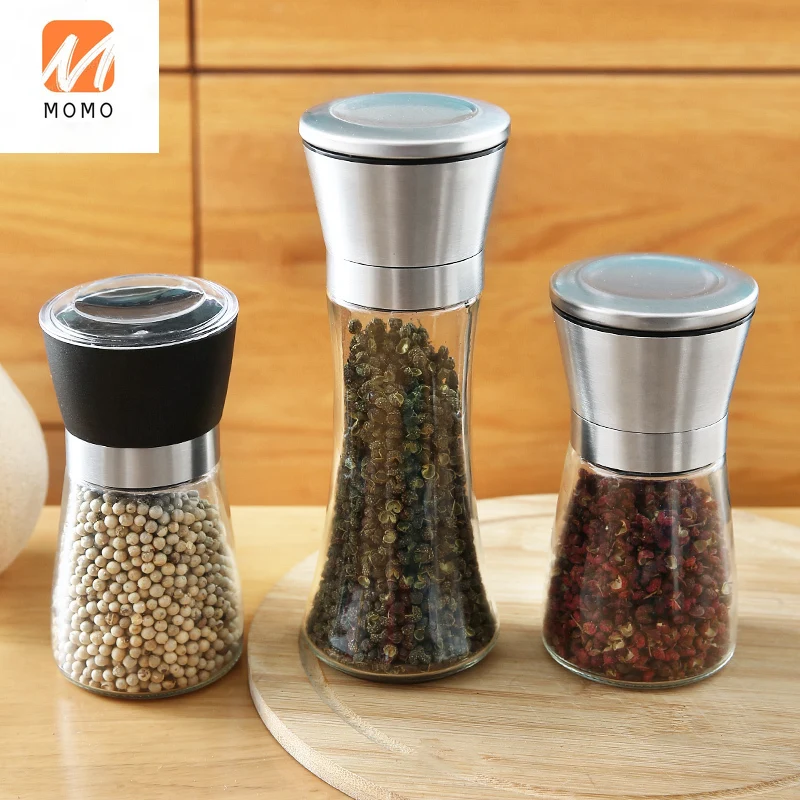 

Stainless Steel Pepper Grinder Manual Glass Grinding Bottle Mill Chinese Prickly Ash Power Device Now Ground Sea Salt Particles