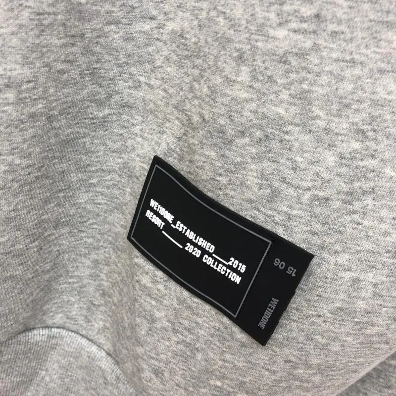 

Heavy Fabric Patchwork WE11DONE Hoodie Men Women High Quality Streetwear welldone Pullovers men clothing