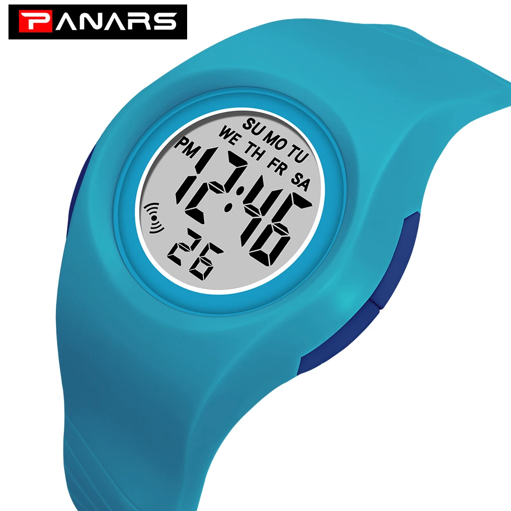 PANARS Students Watches 50M Waterproof Alarm Clock Colorful LED Girls Boys Watch Sports Watches Children Wristwatch Kids Gifts panars sports military children s watches student kids digital watch camouflage green fashion colorful led alarm clock for boys