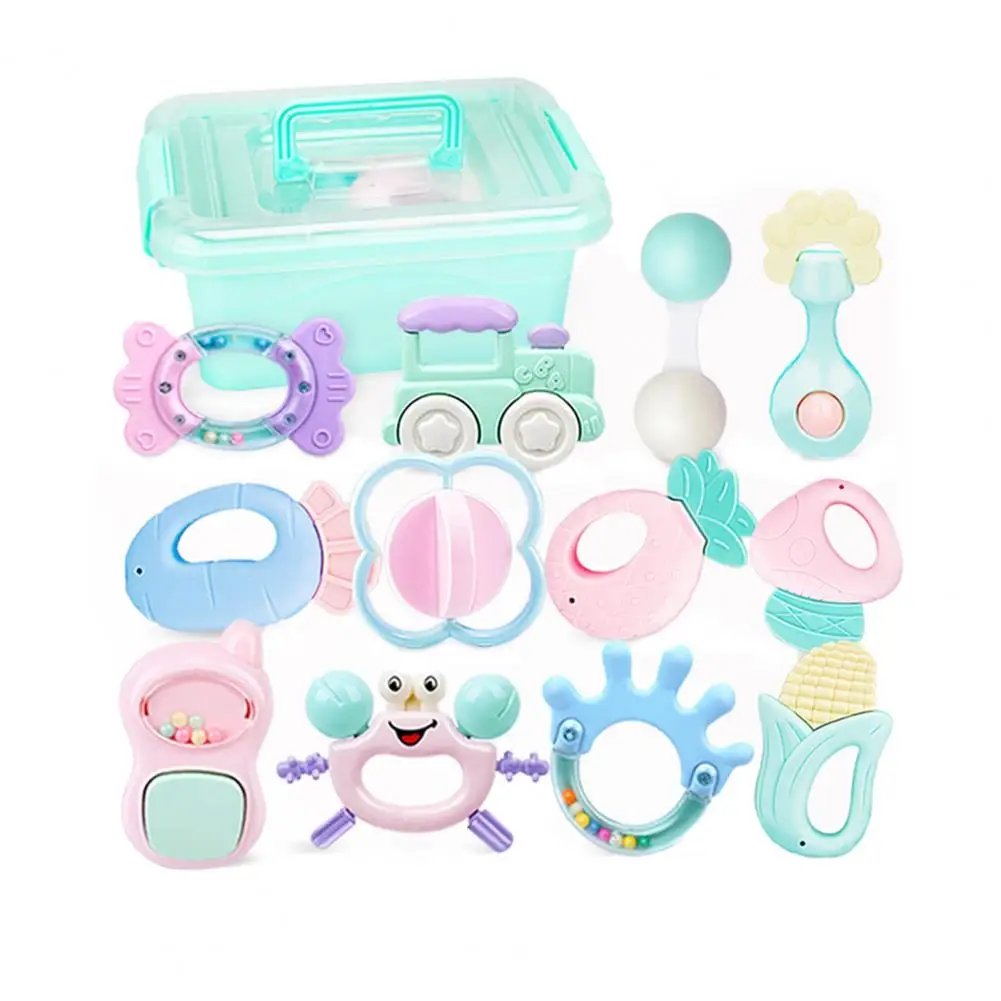 

Baby Teethers 14Pcs Baby Rattle Toy Bright Color Teeth Care Durable Teething Toy for Infant
