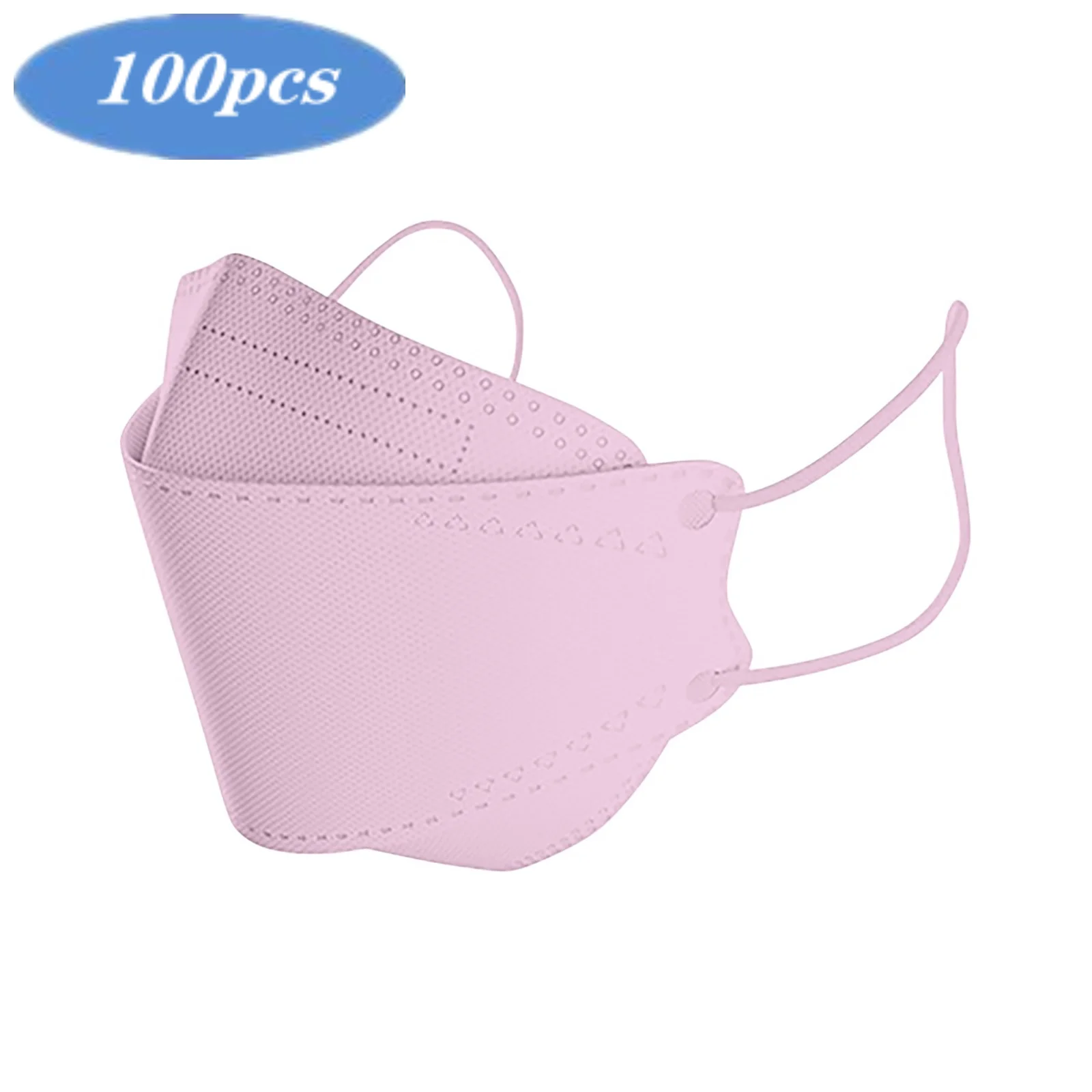 Маска для лица однотонная в виде рыбок 4 слоя 100 шт.