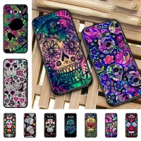 yndfcnb cool flower skull art phone case for samsung j 2 3 4 5 6 7 8 prime plus 2018 2017 2016 core