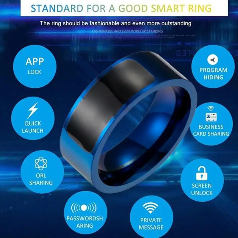 Титановая сталь NFC умное кольцо технология волшебное многофункциональное цифровое кольцо на палец для Android мобильного телефона Windows