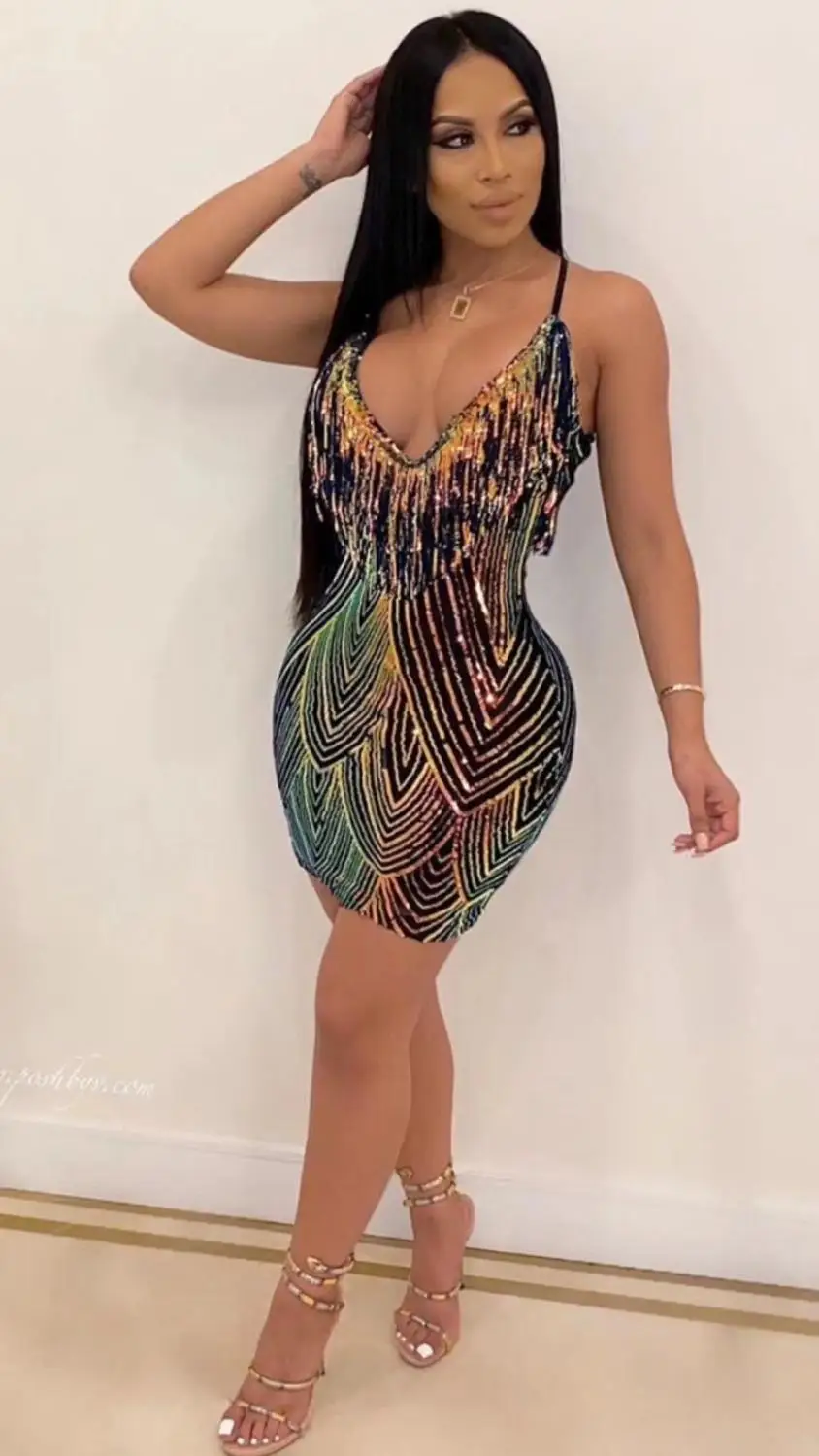 Женское блестящее вечернее платье сексуальное Сетчатое с блестками лето