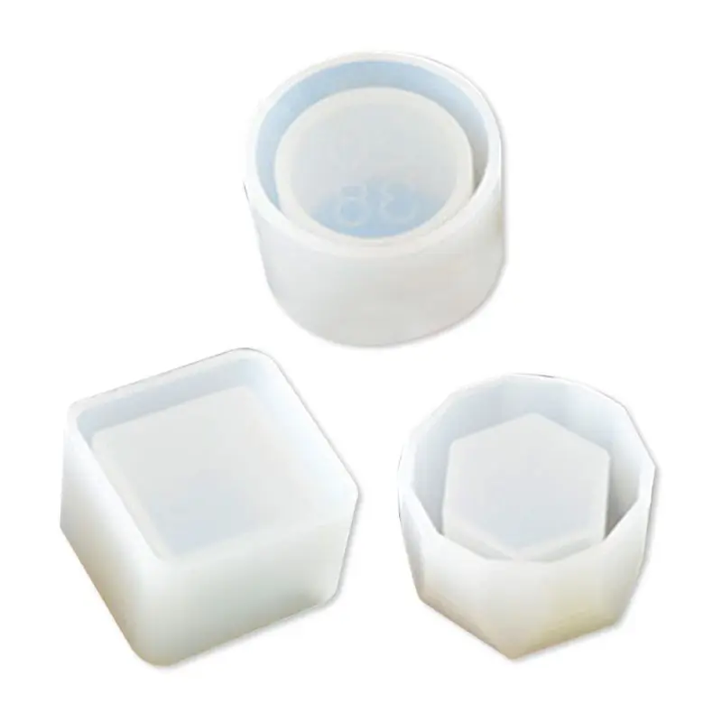 

3Pcs/Set Crystal Epoxy Resin Mold Flowerpot Casting Silicone Mould Handmade DIY Craft Decoration Storage Box Making Tool