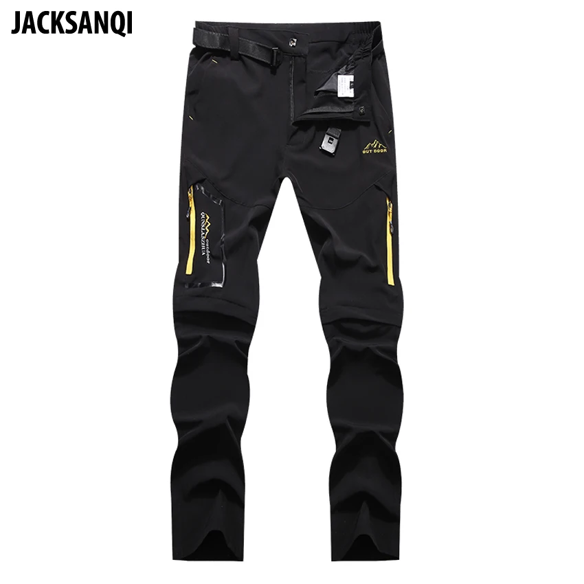 JACKSANQI Men's Summer Quick Dry Hiking Removable Pants Outdoor Sports Man Camping Fishing Climbing Trekking Male Trousers RA345