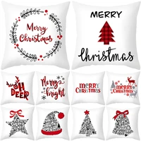 christmas pillow case 45x45cm santa claus snowman printed peach skin velvet throw pillow cases waist christmas cushion cover