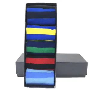 Прямая поставка, подарочные носки MYORED, классические полосатые носки из чесаного хлопка, деловая Повседневная Уличная одежда, красочные носки для мужчин