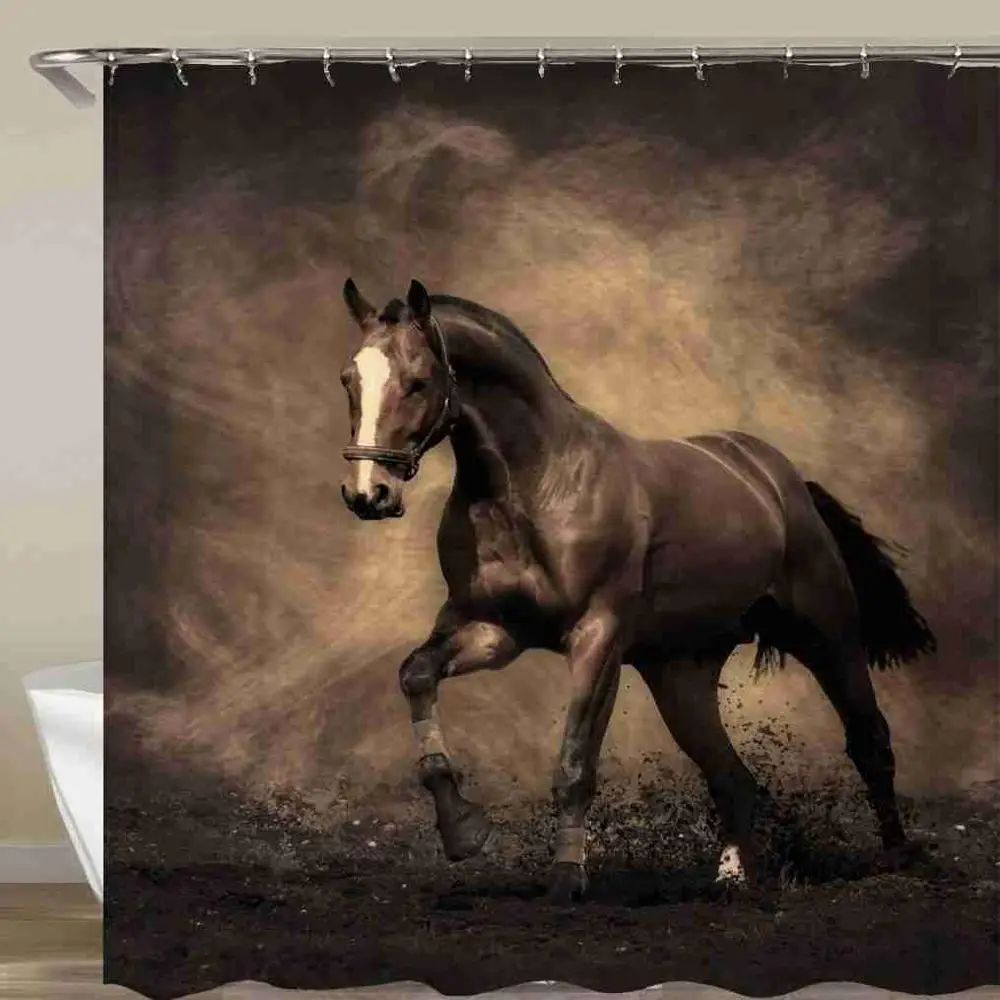 Hourse Pentium душевая занавеска в индийском стиле Фотоштора с животными