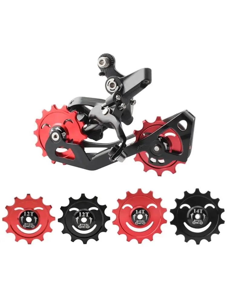 

12/14T Sealed Bearing Jockey Wheel Rear Derailleur Pulley Aluminum Positive Negative Gear Bicycle Rear Dial Guide Wheel