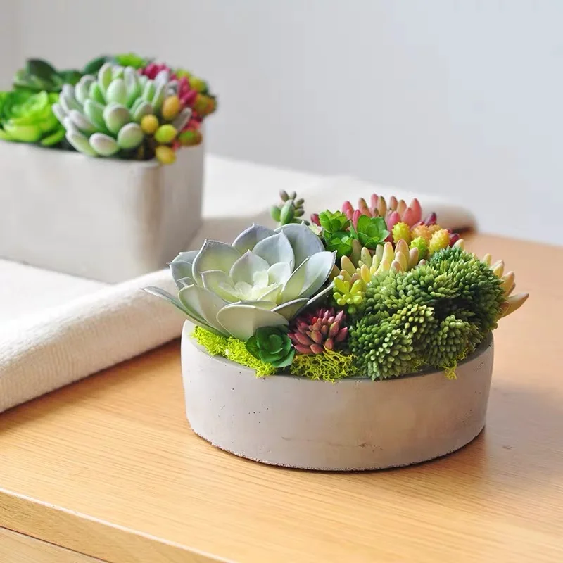 

Large Size Round Design Flower Pot Concrete Mould Gardening Planting Container Pot Cement Silicone Molds