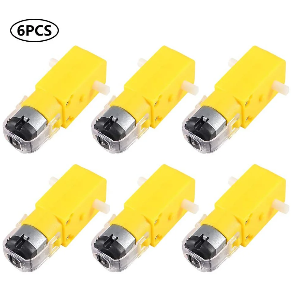 

6pcs/lot DC Electric Motor 3V-6V Dual Shaft Geared TT Magnetic Gearbox Engine DIY for Arduino Smart Car Robot Toys Cars