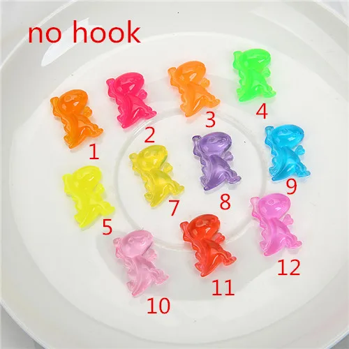 no hook 30 шт. 19*13 мм Catoon динозавр Flatback Смола Кабошон разноцветные шармы для Кулон Серьги diy - Окраска металла: no hook