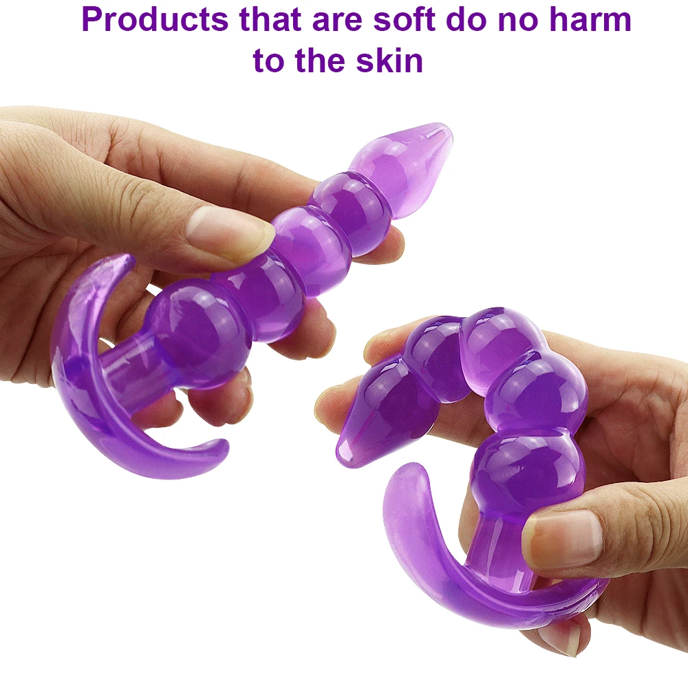 Soft Silicone Anal Dildo Vibrator Male Prostate Massager 5 Beads Plug G Spot Butt Adult Masturbation Jely lSextoy |