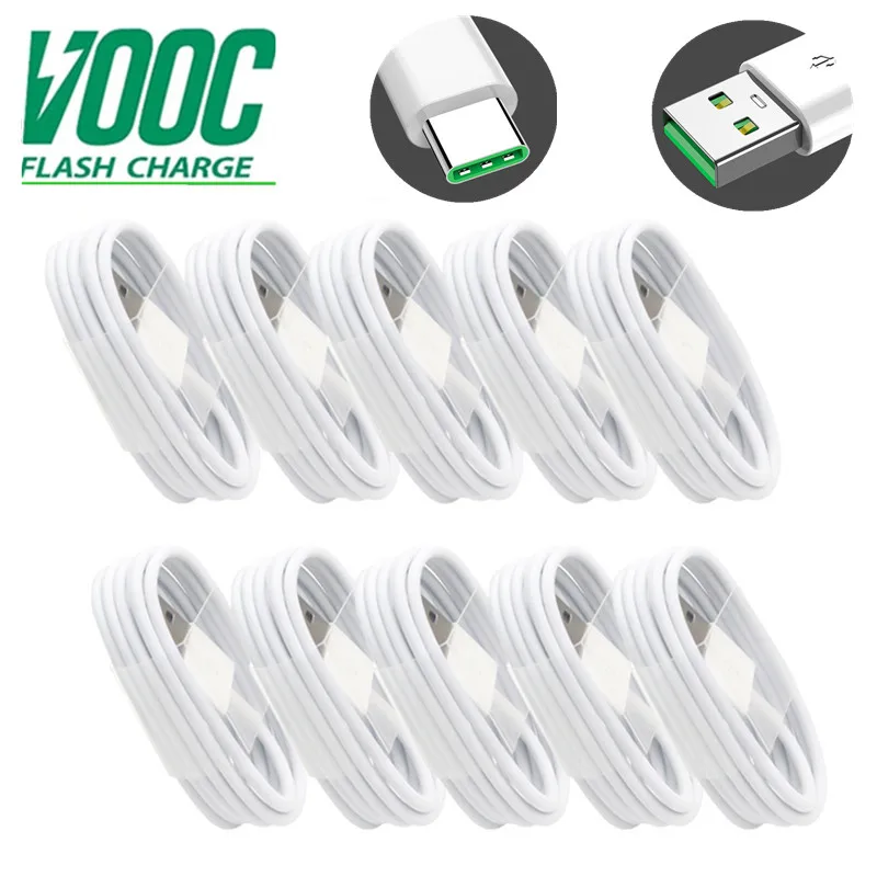 

10 PCS USB Type C Cable For OPPO Reno K5 K3 Find X A11 R17 VOOC Flash Charger Cable Super Flash Charging Type C Charger Wire