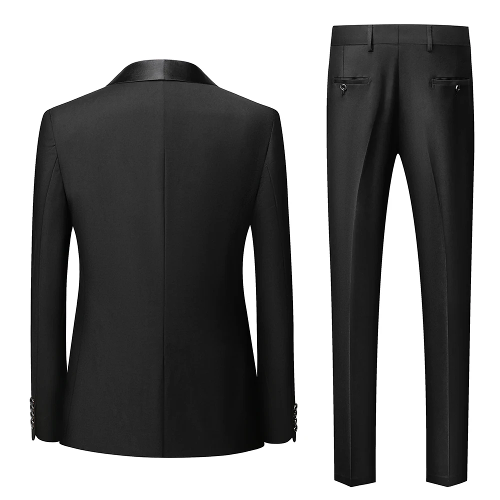 

Men Tuxedo Slim Fit Suits Sets 2020 Mens Fashion Suit Party Wedding Shawl Lapel Skinny Single Breasted Prom Singer Costume